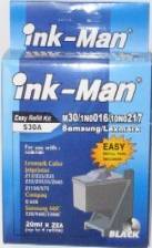 InkMan Black Inkjet Refill Kit for Sharp UX-70B
