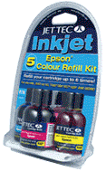 EPSON PHOTO COLOUR REFILL KIT 5 X 20mL CYAN / MAGENTA / YELLOW / PHOTO CYAN / PHOTO MAGENTA INKS