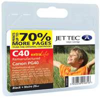 Jettec Reman CANON PG40 Black Print Cartridge