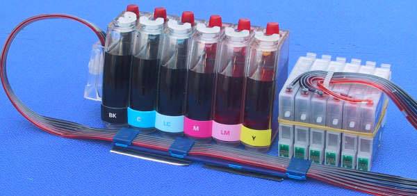 Ready primed 6 ink CIS system ready to instal in printer