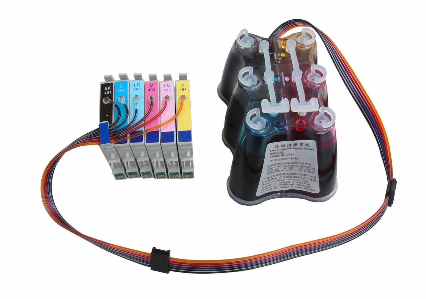 Ready primed 4 ink CIS system ready to instal in printer